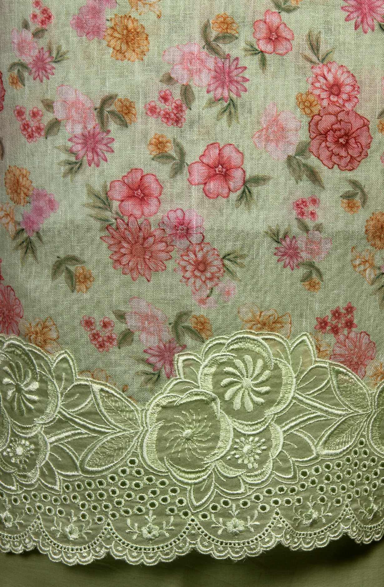 Parrot Green Linen Exclusive Digital Printed with Embroidered Salwar Kameez - TAR1762D