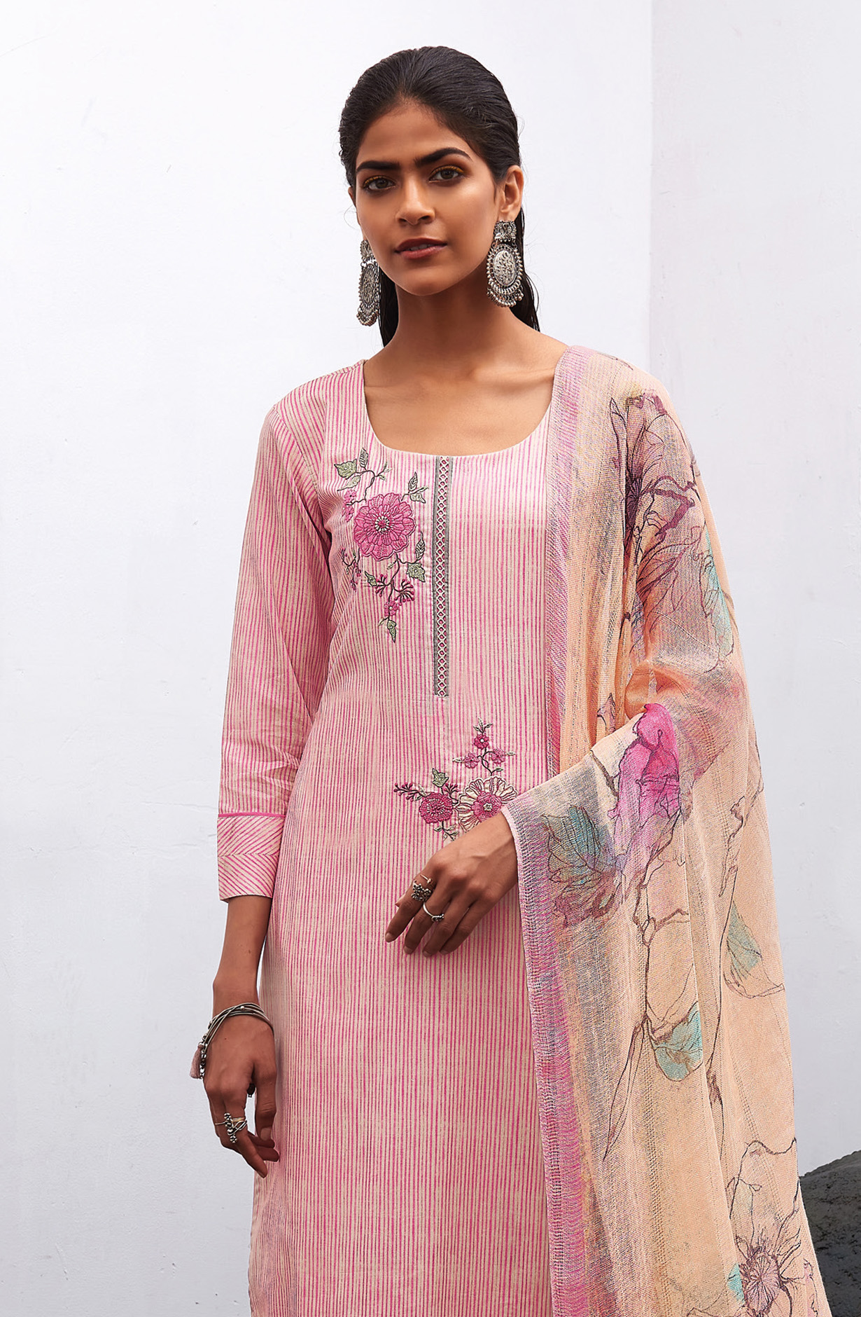 Multi-coloured Cotton Digital Printed Salwar Suit- THEC1074