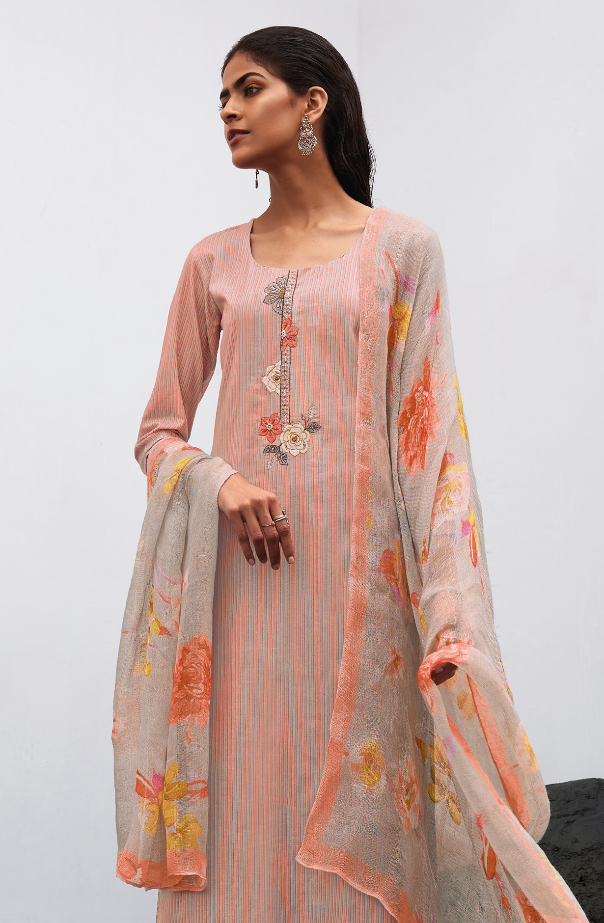 Multi-coloured Cotton Digital Printed Salwar Suit- THEC1076
