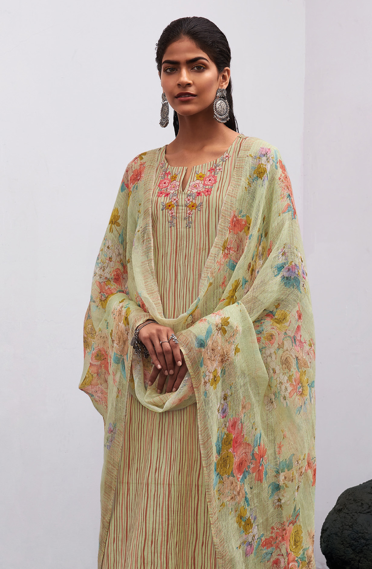 Multi-coloured Cotton Digital Printed Salwar Suit- THEC1078