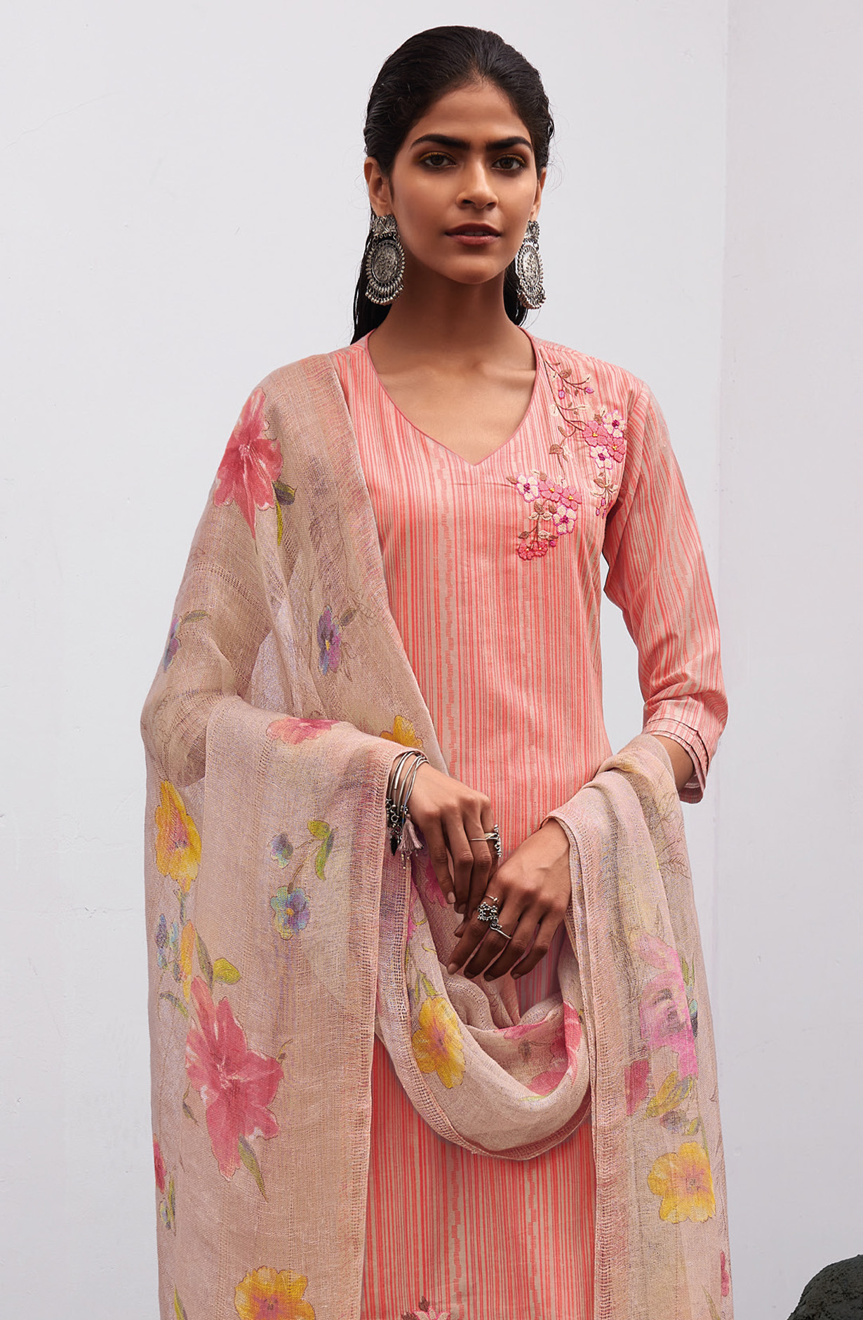 Multi-coloured Cotton Digital Printed Salwar Suit- THEC1079