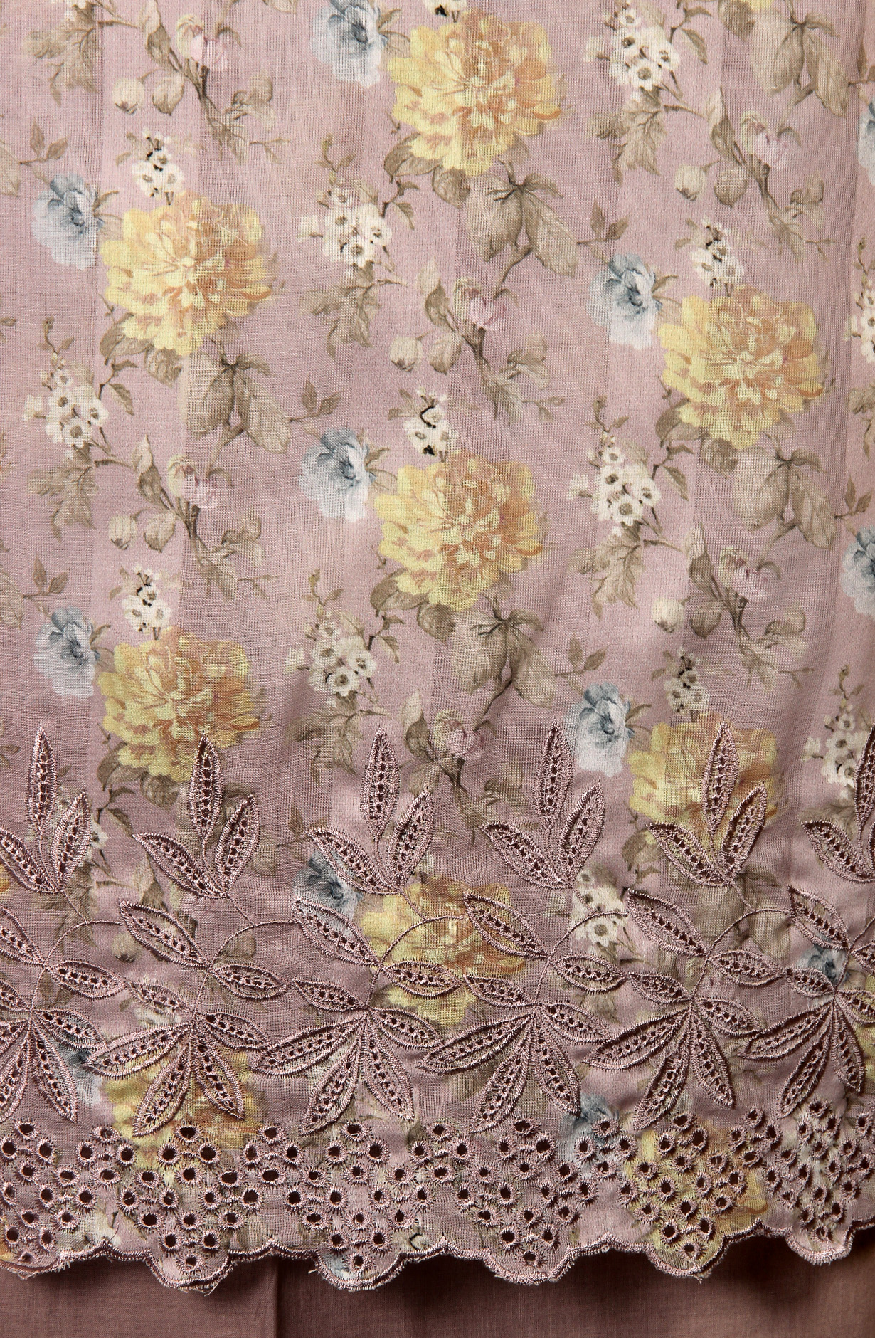 Mauve Cotton Digital Printed Suit with Chiffon Dupatta - TRU1401B