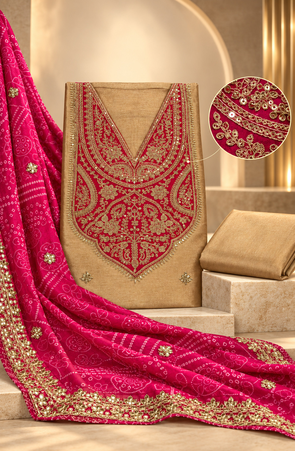 Rani Premium Silk Unstitched Suit Set with Beautiful Dupatta - 131-NAR2601