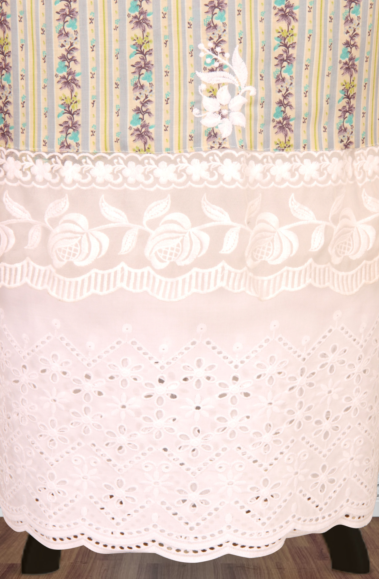 Grey Cotton Beautiful Embroidered Suit with Organza Dupatta - USPMUS1001