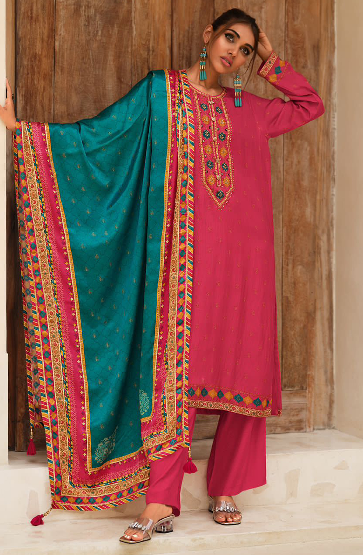 Digital Printed Russian Silk Suit Set with Beautiful Dupatta - VARVK02