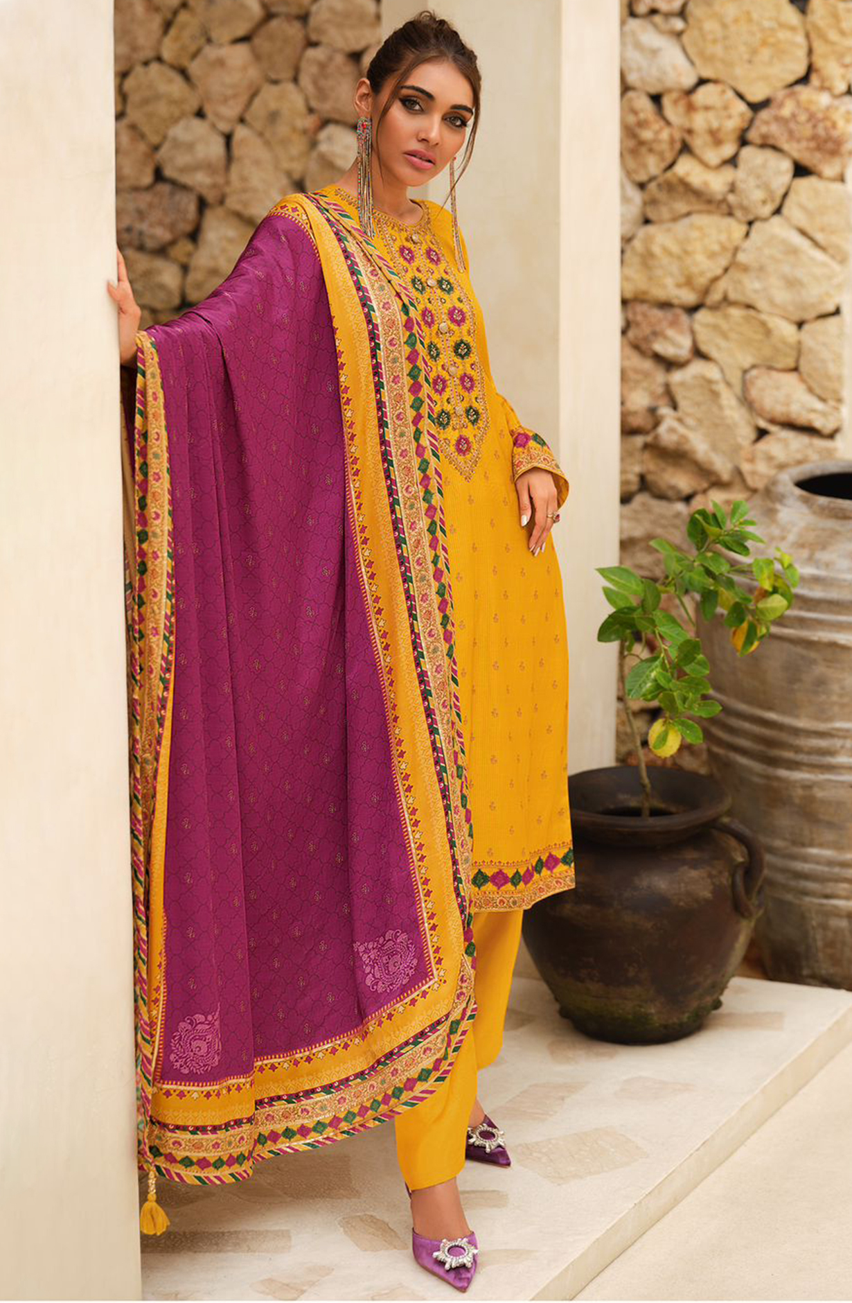 Digital Printed Russian Silk Suit Set with Beautiful Dupatta - VARVK03