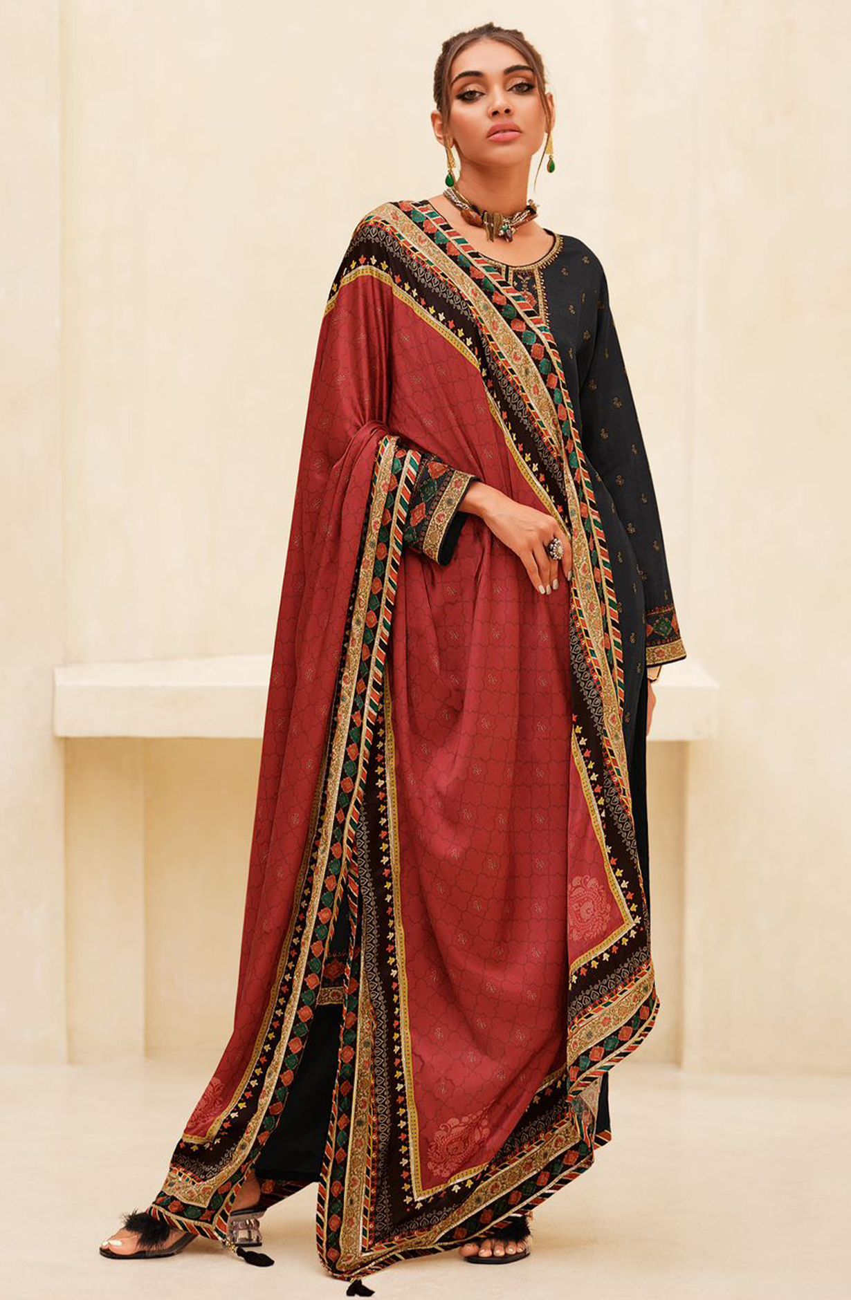 Digital Printed Russian Silk Suit Set with Beautiful Dupatta - VARVK04