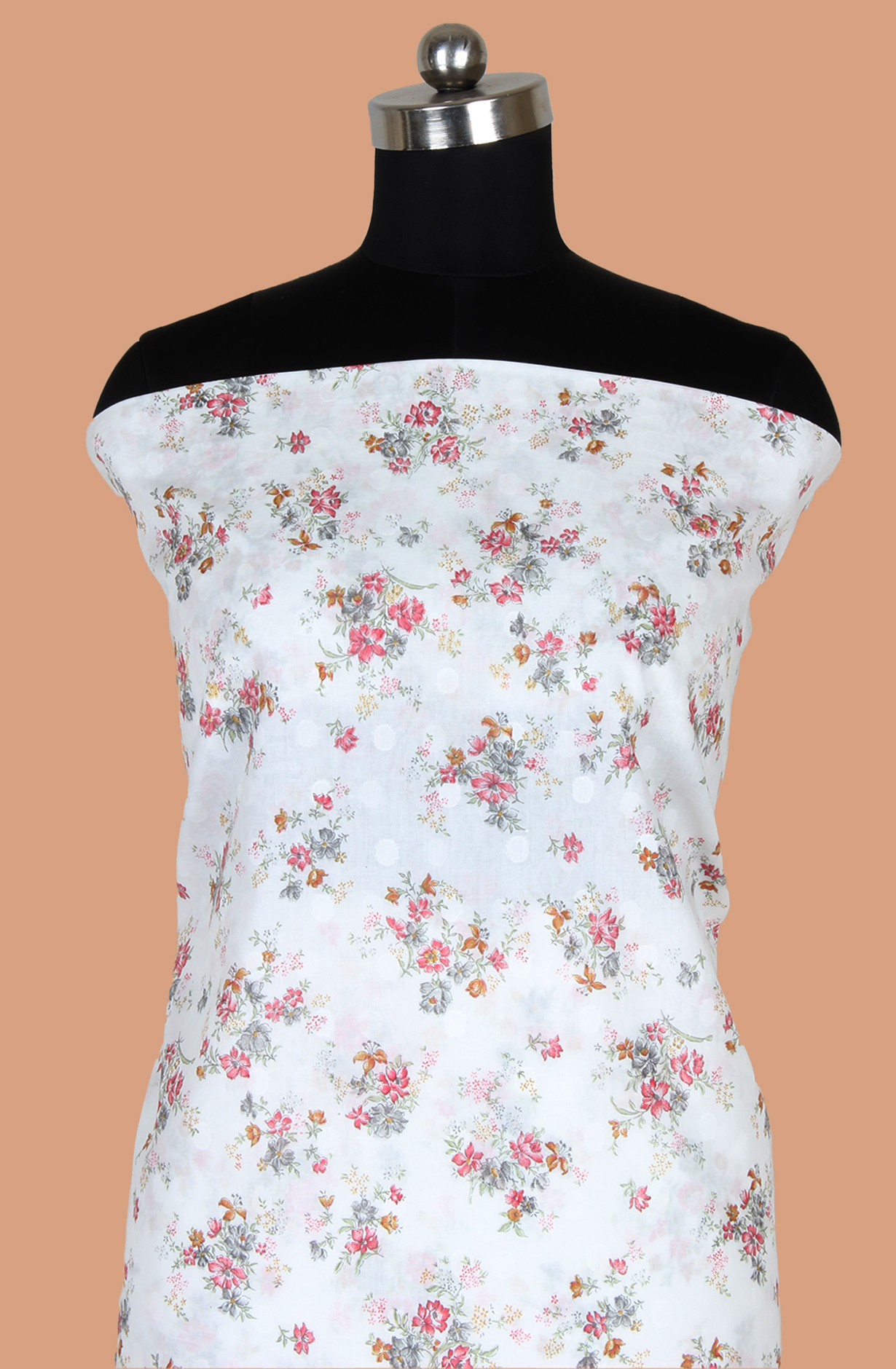 White Exclusive Pure Cotton Jacquard Printed with Embroidery Suit-set with Trendy Dupatta - VER2201C