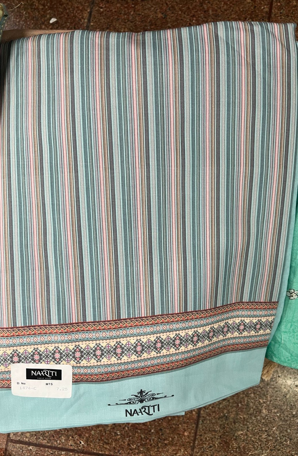 Blue Cotton Suit with Beautiful Dupatta - ASM1474C