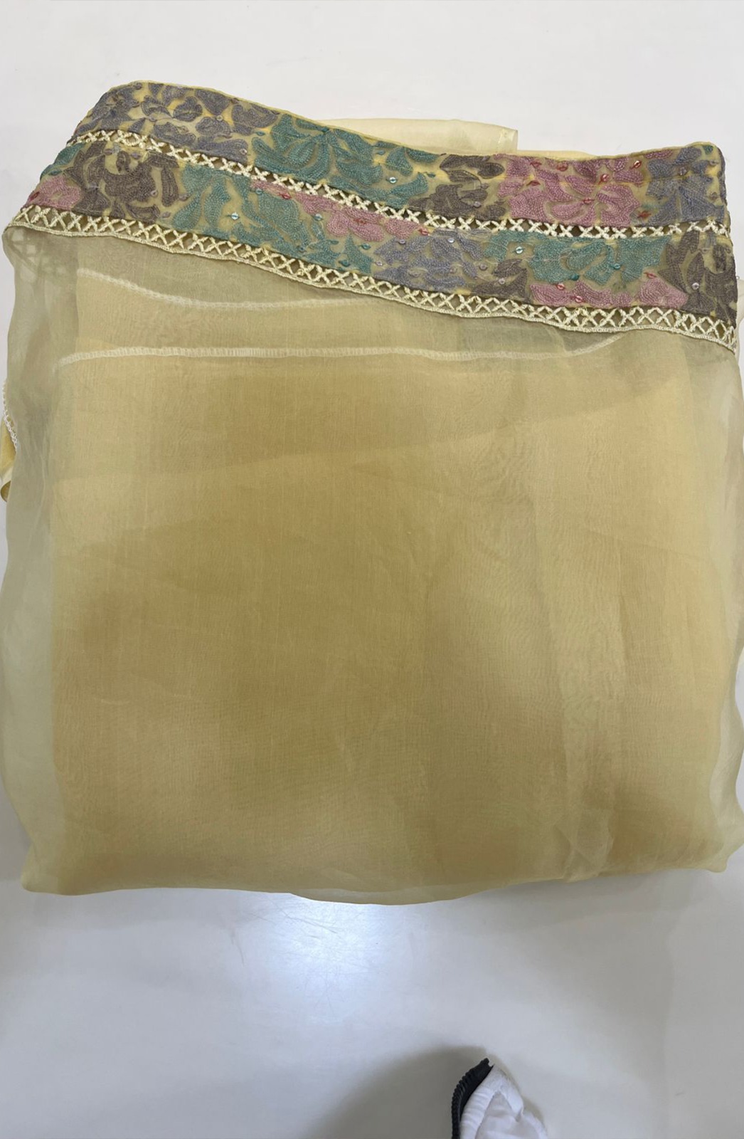 Grey Organza unstitched suit with dupatta - 797-CS2147A