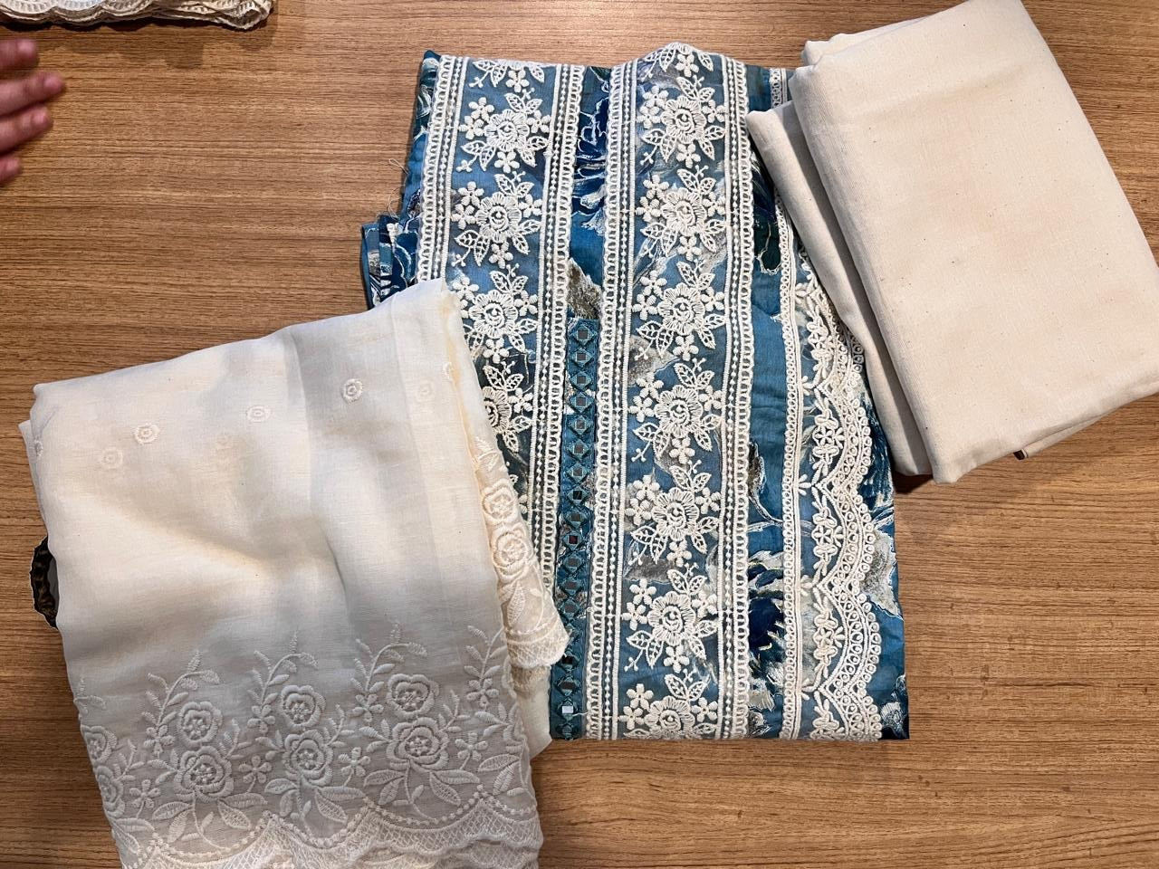 Cotton Blue Suit Set with Beautiful Dupatta - 984-FMCL17012