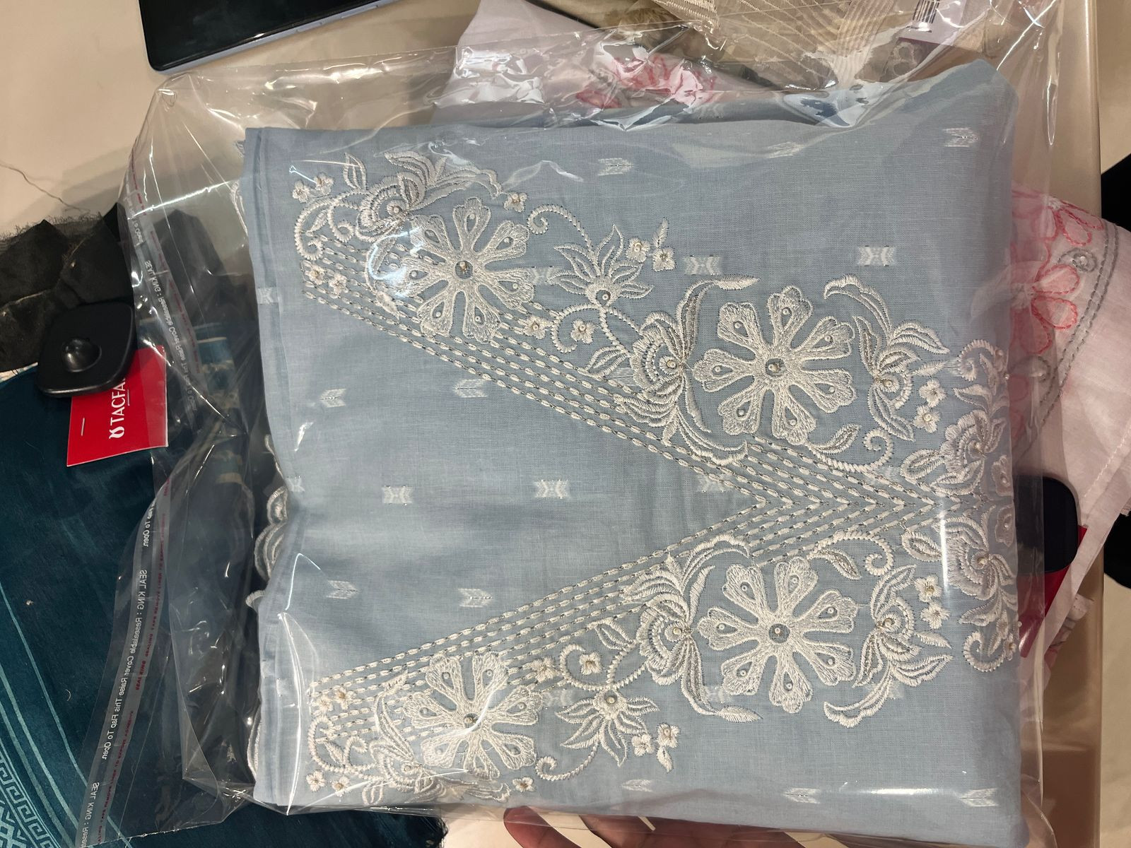 Grey Cotton Suit Set with Dupatta - 131-NEO44B