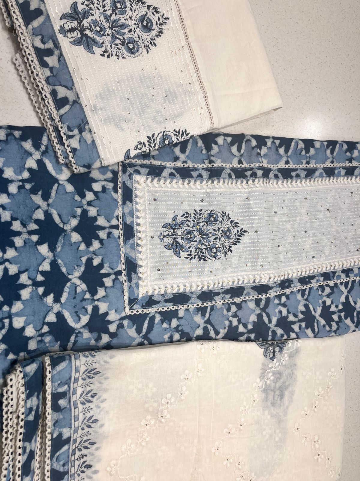 Blue suit set with Dupatta- 947-FMNK-AAEEB