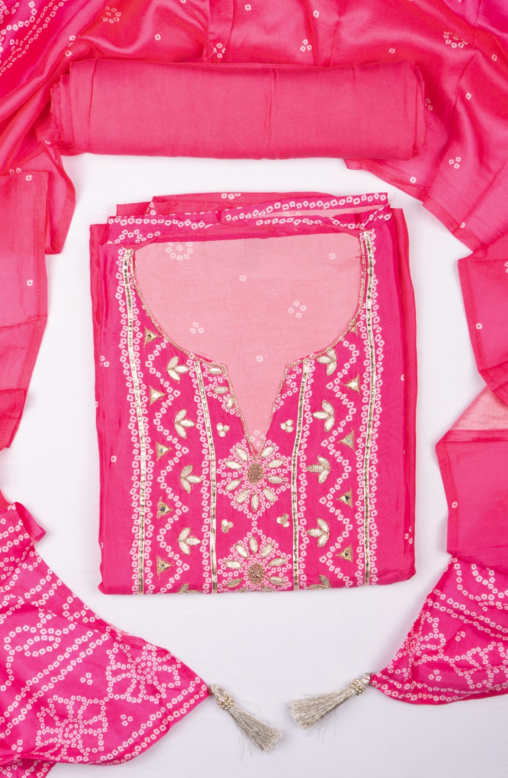 Pink Muslin Printed Suit with Dupatta - 131-MT0160