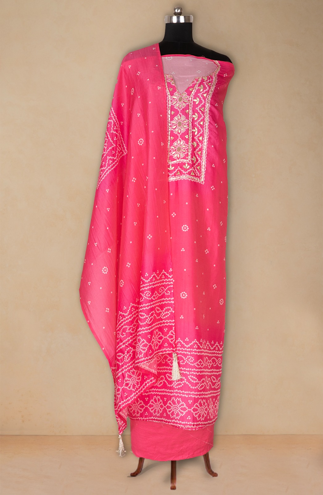 Pink Muslin Printed Suit with Dupatta - 131-MT0160