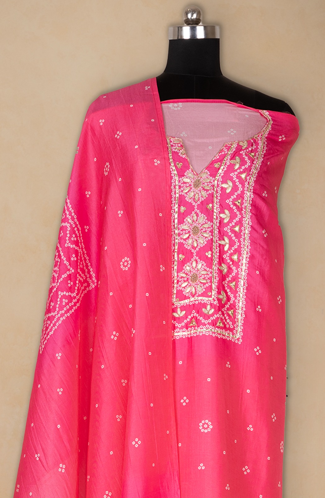 Pink Muslin Printed Suit with Dupatta - 131-MT0160