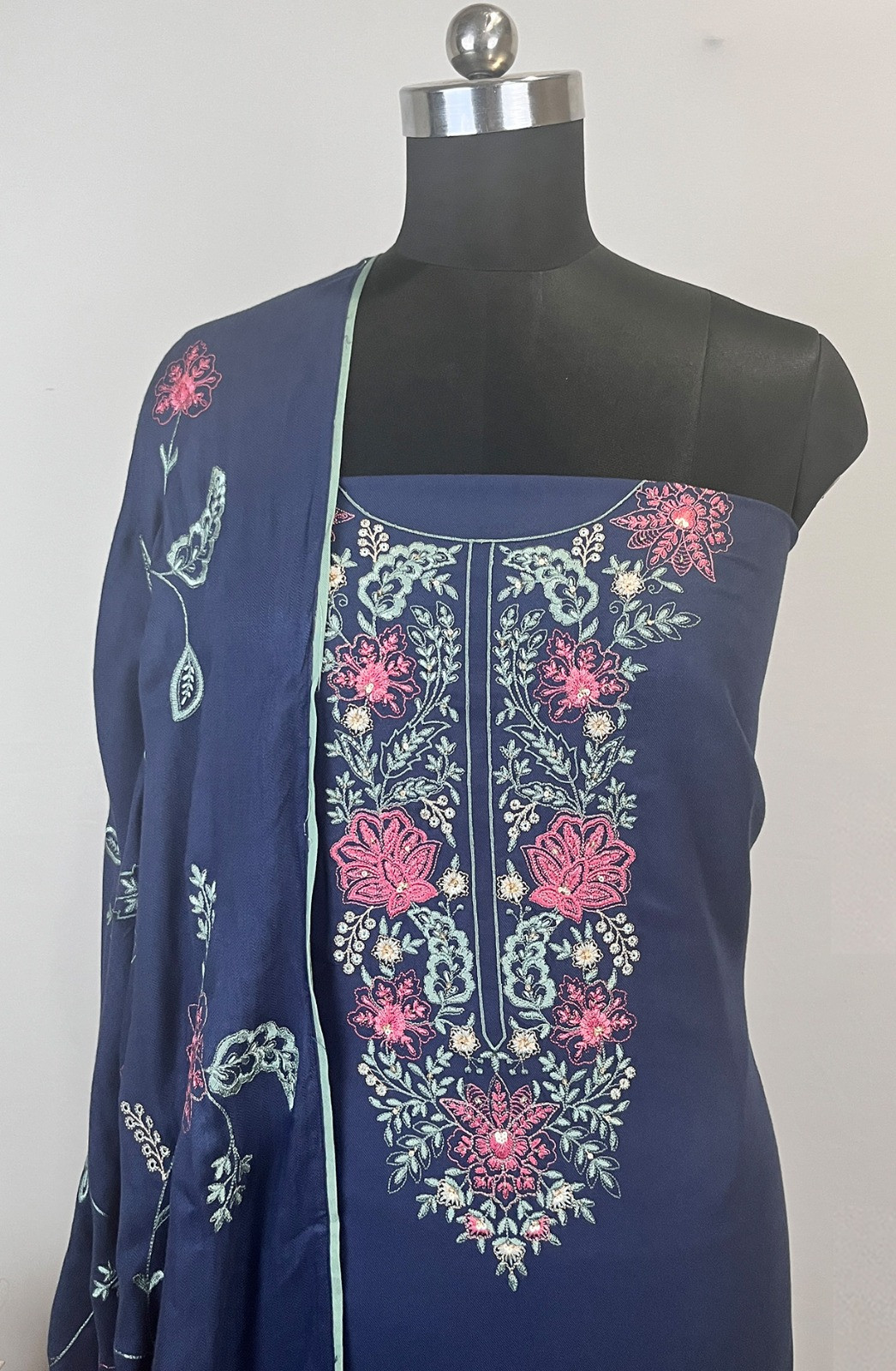 Blue Spun suit set  with Spun Dupatta- WEPSH1018-2A
