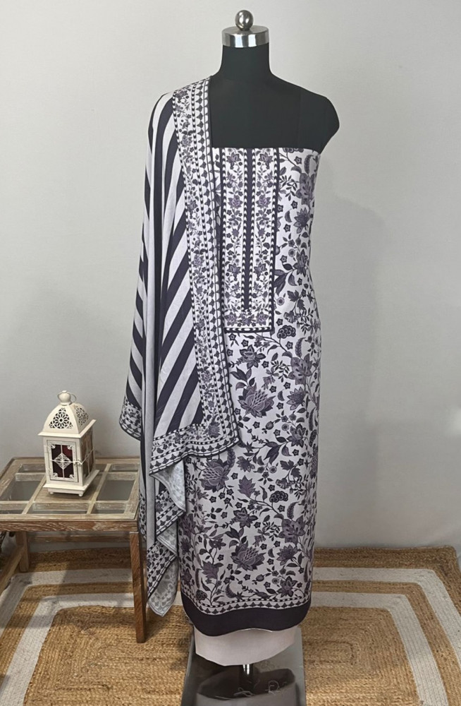 Image of Purple Spun Suit Set with Dupatta - WEPSH1019-5D