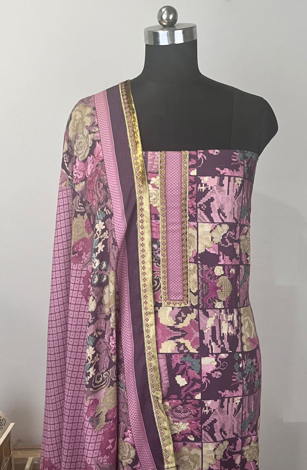 Purple Spun Suit Set with Dupatta - WEPSH1019-5D