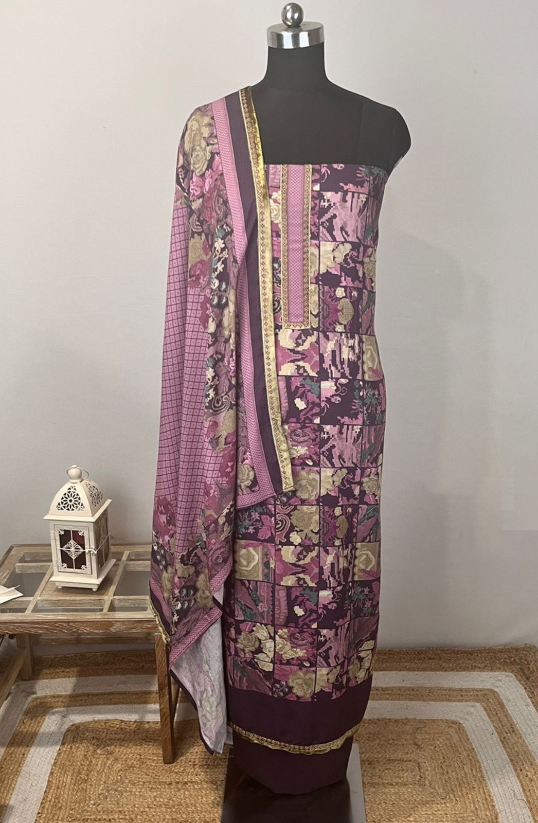 Purple Spun Suit Set with Dupatta - WEPSH1019-5D