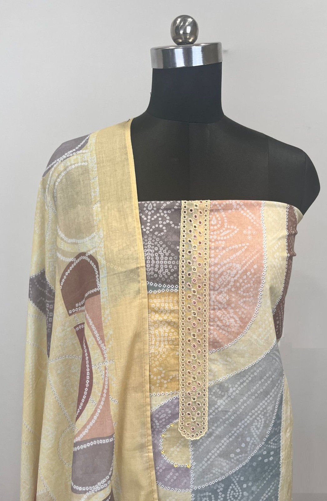 Yellow Cotton Suit set with Cotton Dupatta- RID1205