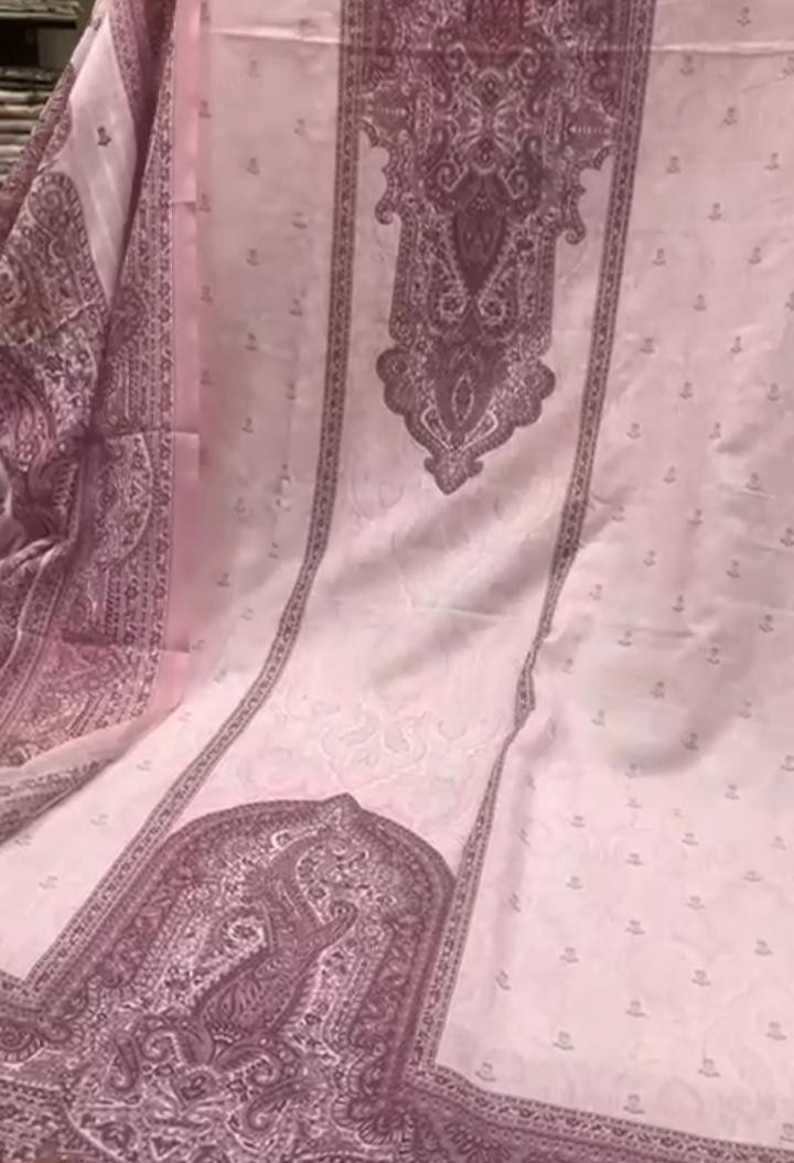 Pink cotton beautiful Unstitched Suit Set with Dupatta - ISK1002