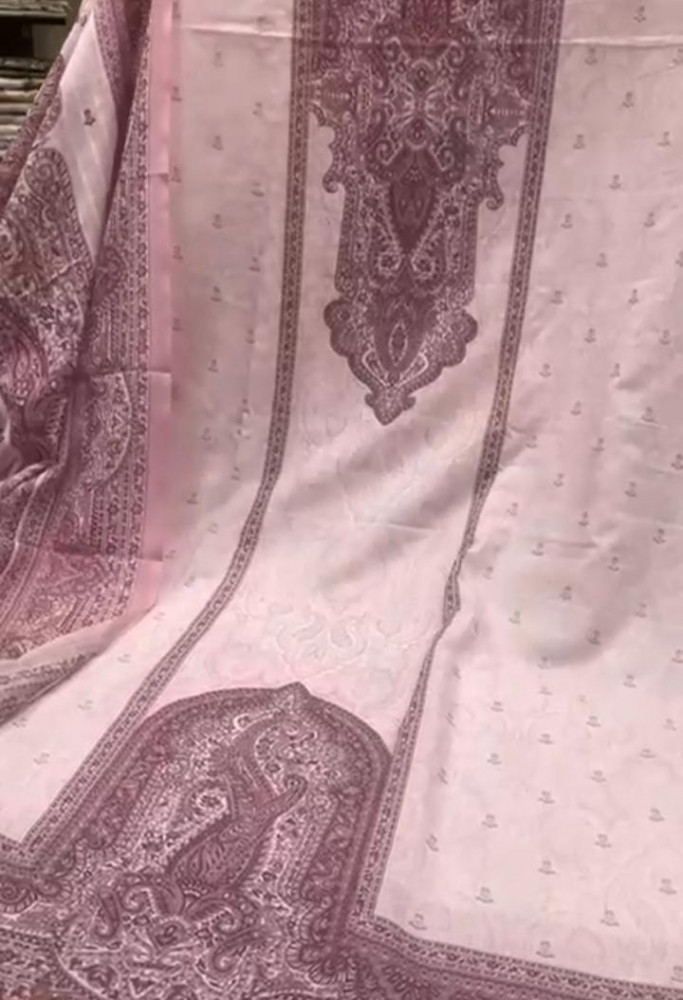 Image of Pink cotton beautiful Unstitched Suit Set with Dupatta - ISK1002