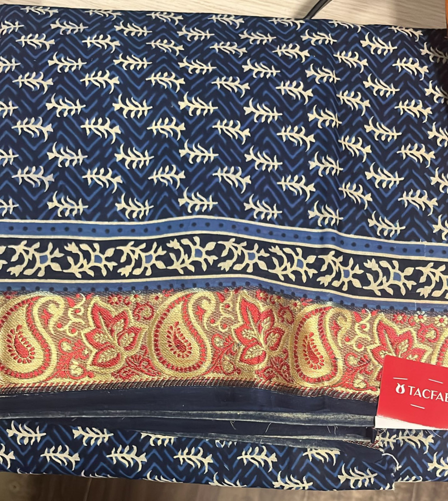 Image of Blue  cotton beautiful Unstitched Suit Set with Dupatta - 131-DEV BEAUTY