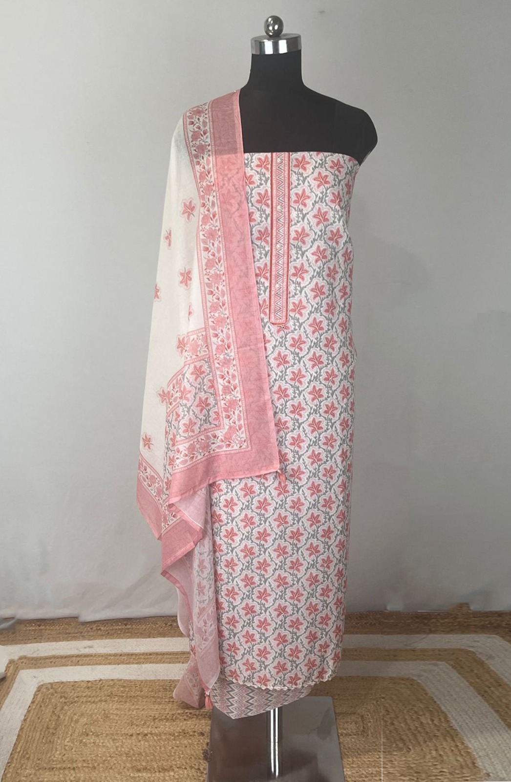 Peach Cotton Digital Printed Beautiful Suit Set with Dupatta - 131-EE5888C