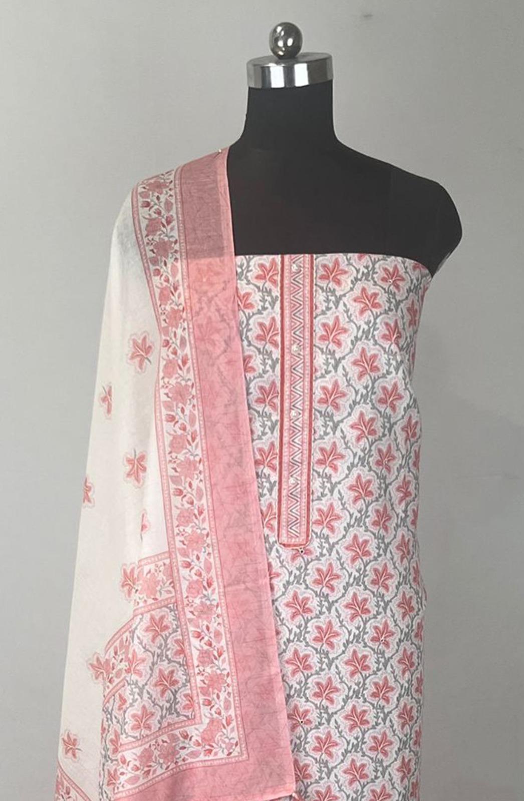 Peach Cotton Digital Printed Beautiful Suit Set with Dupatta - 131-EE5888C