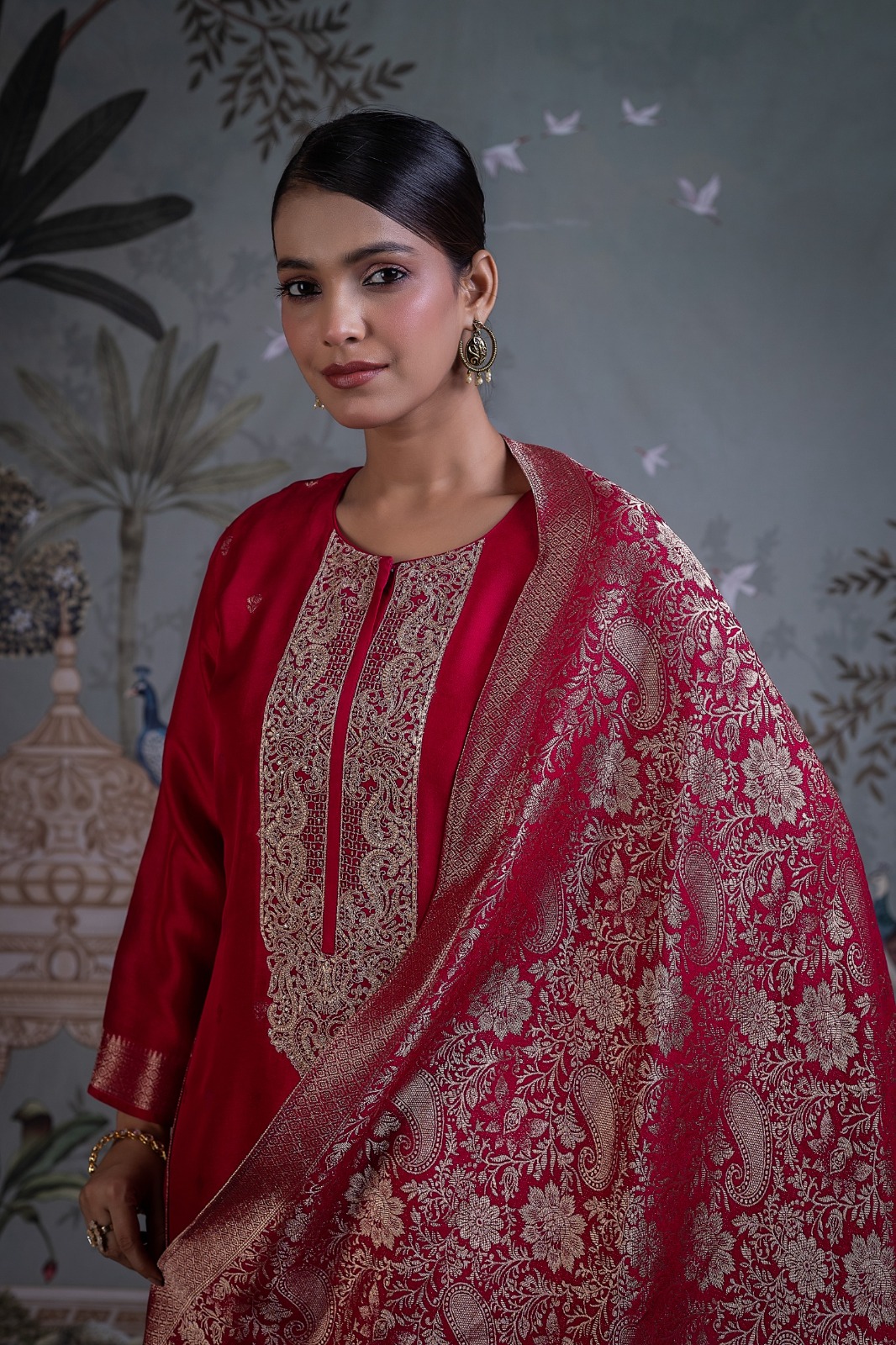 Rani Jacquard Silk Unstitched Suit Set with Dupatta - R157-SPR2800A