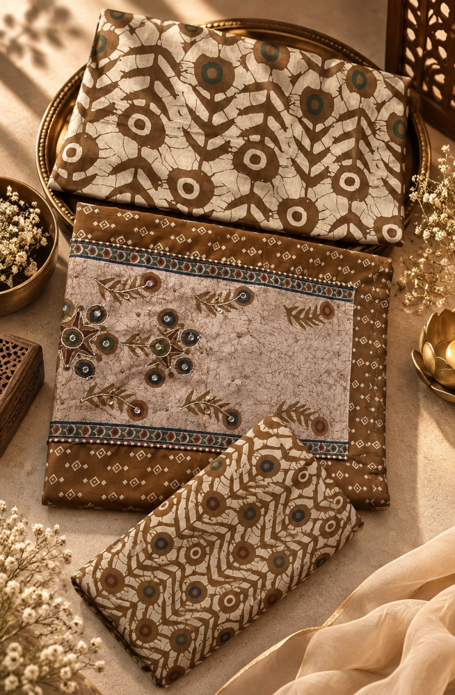 Image of Mustard Cotton Digital Printed Beautiful Suit Set with Dupatta - 1029-3141-1A