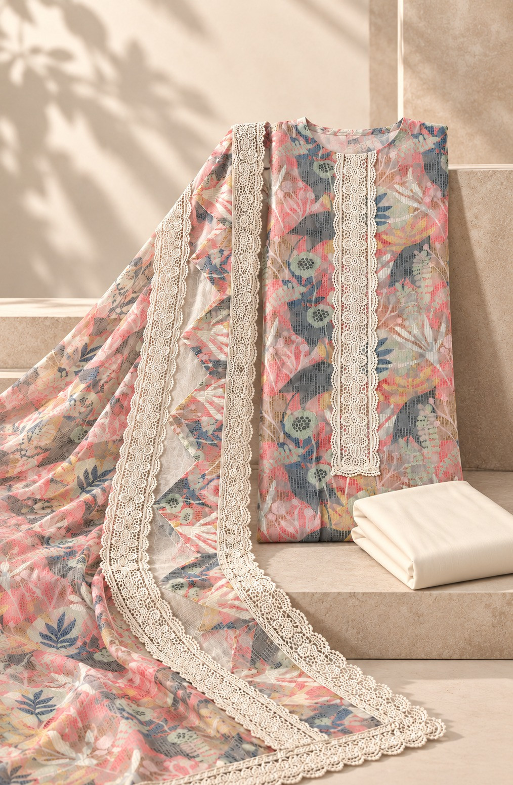 Multi Unstitched Cotton Suit Set with Beautiful Dupatta - 131-CT4755