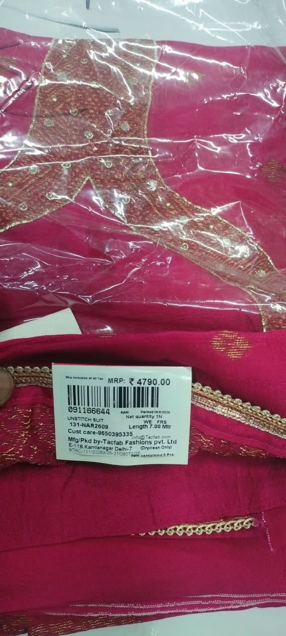 Rani Silk Unstitched Suit Set with Beautiful Dupatta - 131-NAR2609
