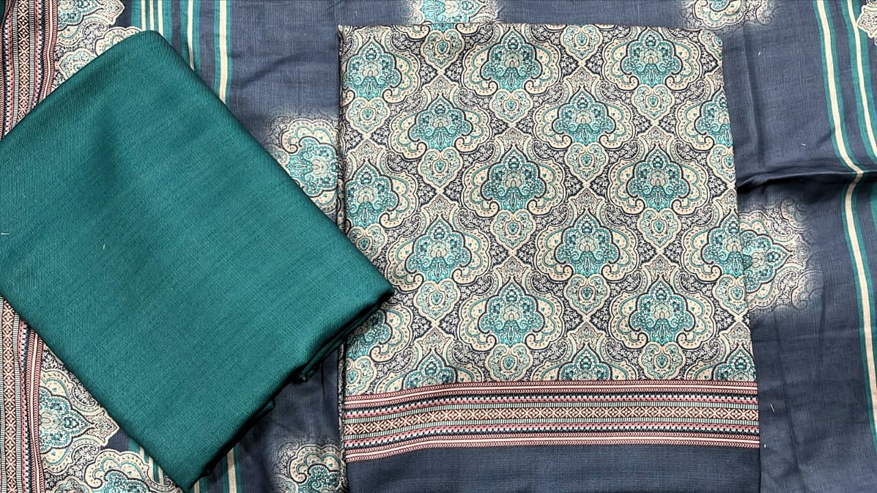 Printed Spun Salwaar Suit with Shawl- ZAA1595F