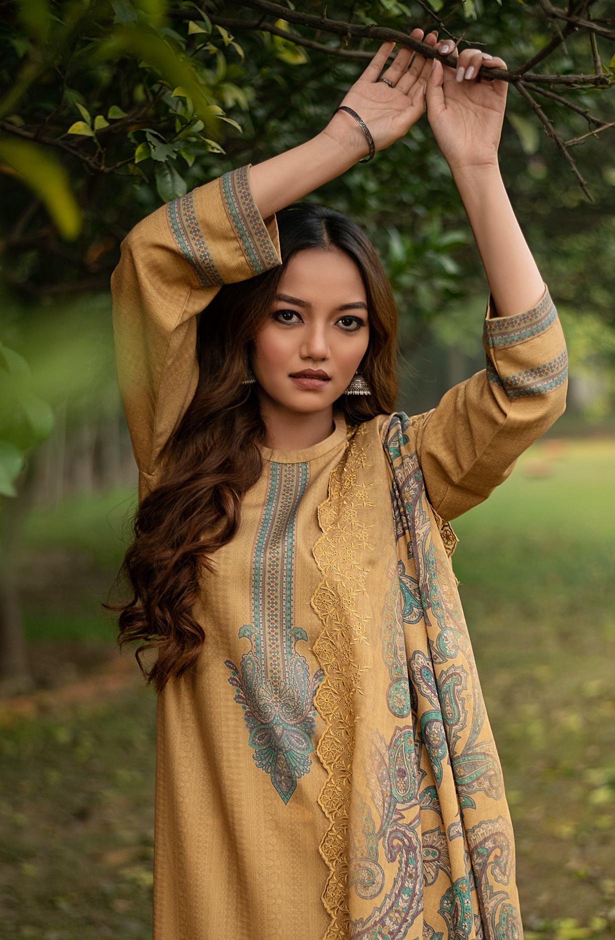 Mehndi Winter Pashmina Unstitched Salwar Suit - ZAF1612A