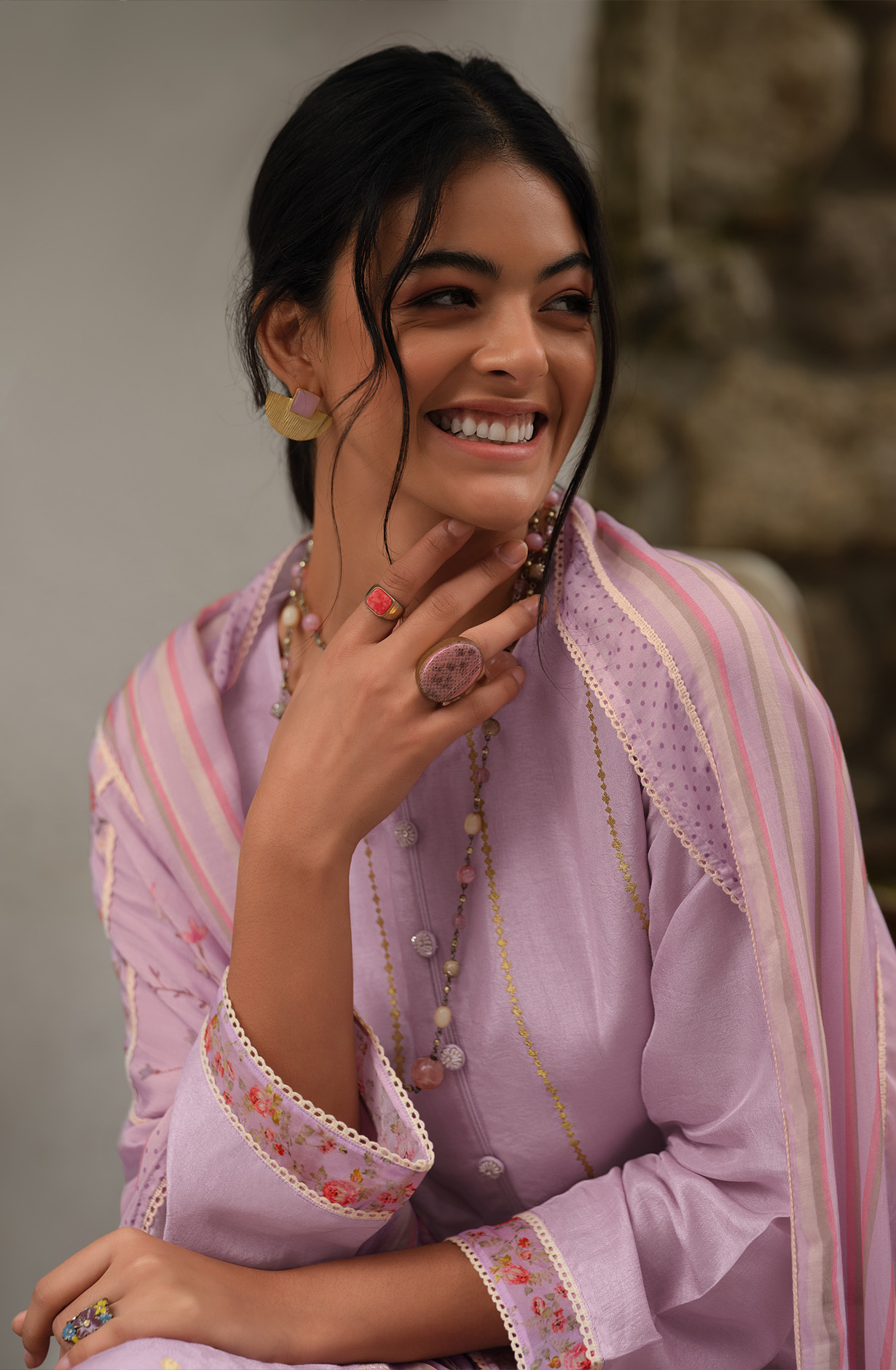 Lavender Festive Special Silk Salwar Kameez - ZAR04