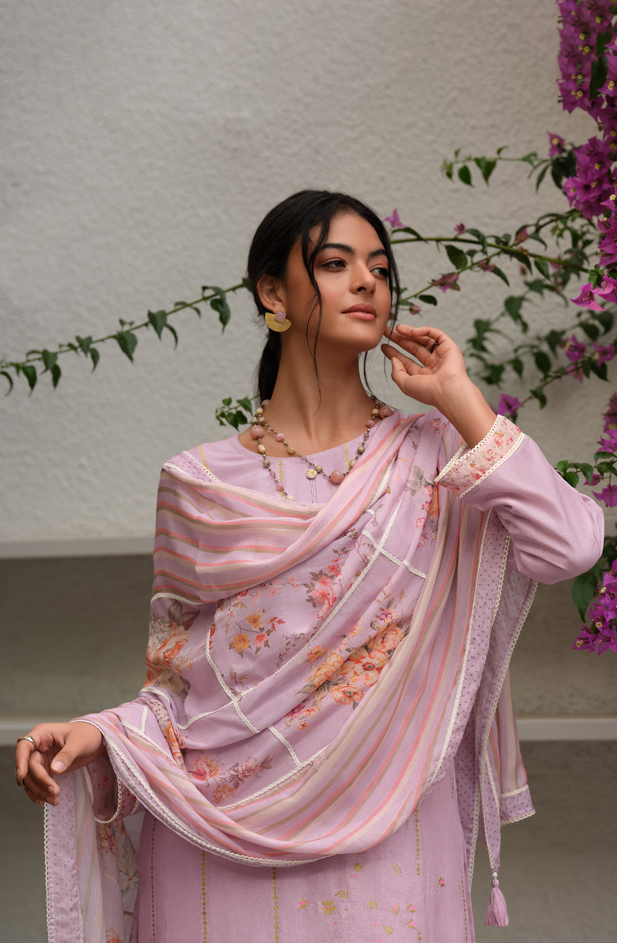 Lavender Festive Special Silk Salwar Kameez - ZAR04