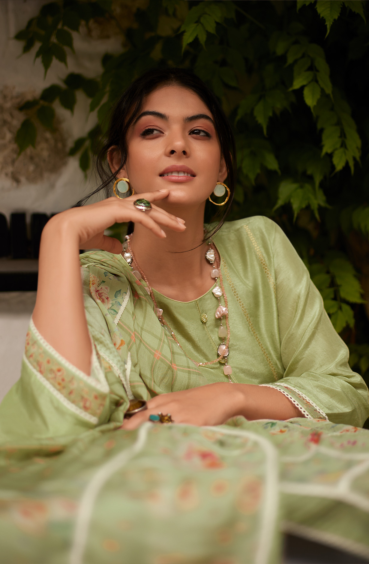 Parrot Green Festive Special Silk Salwar Kameez - ZAR02