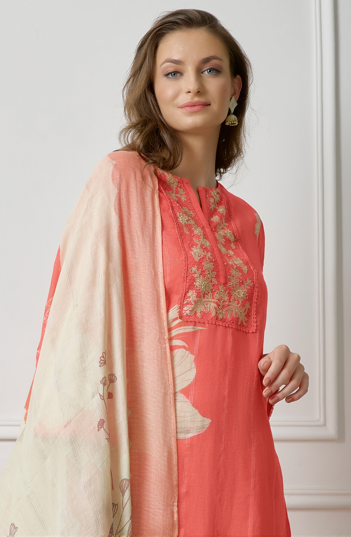 Coral Linen Beautiful Digital Printed Salwar Kameez - ZEH965