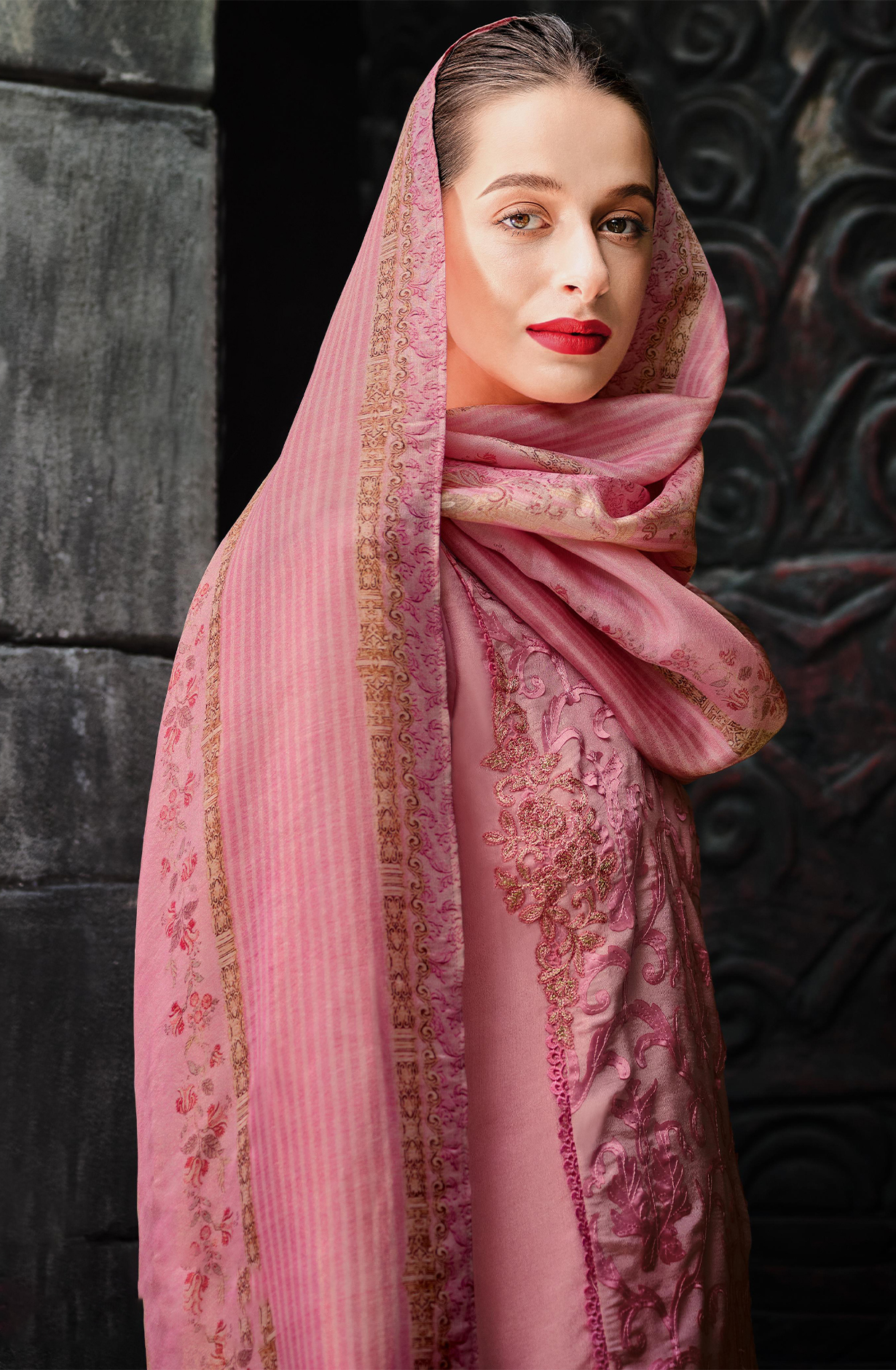 Viscose Embroidered Suit Set with Dupatta - ZEYZE04