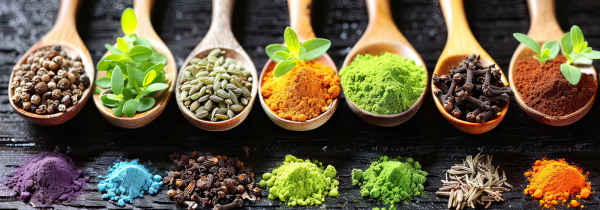 ndian powdered spices close up natural color and texture