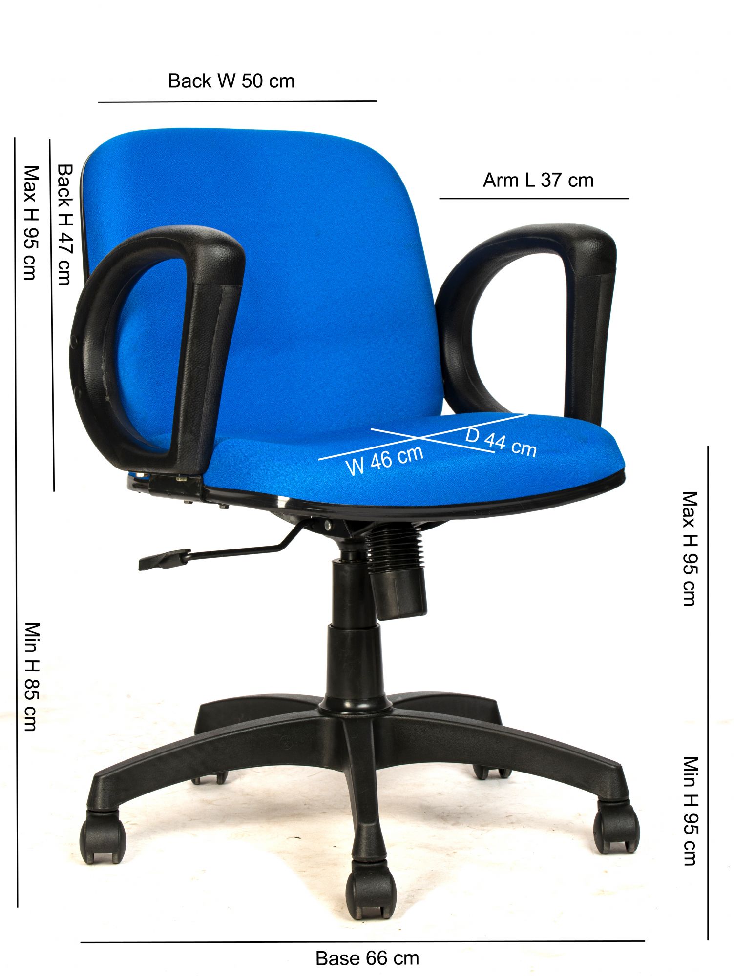 Teal Elite Mid Back Office Chair - Blue