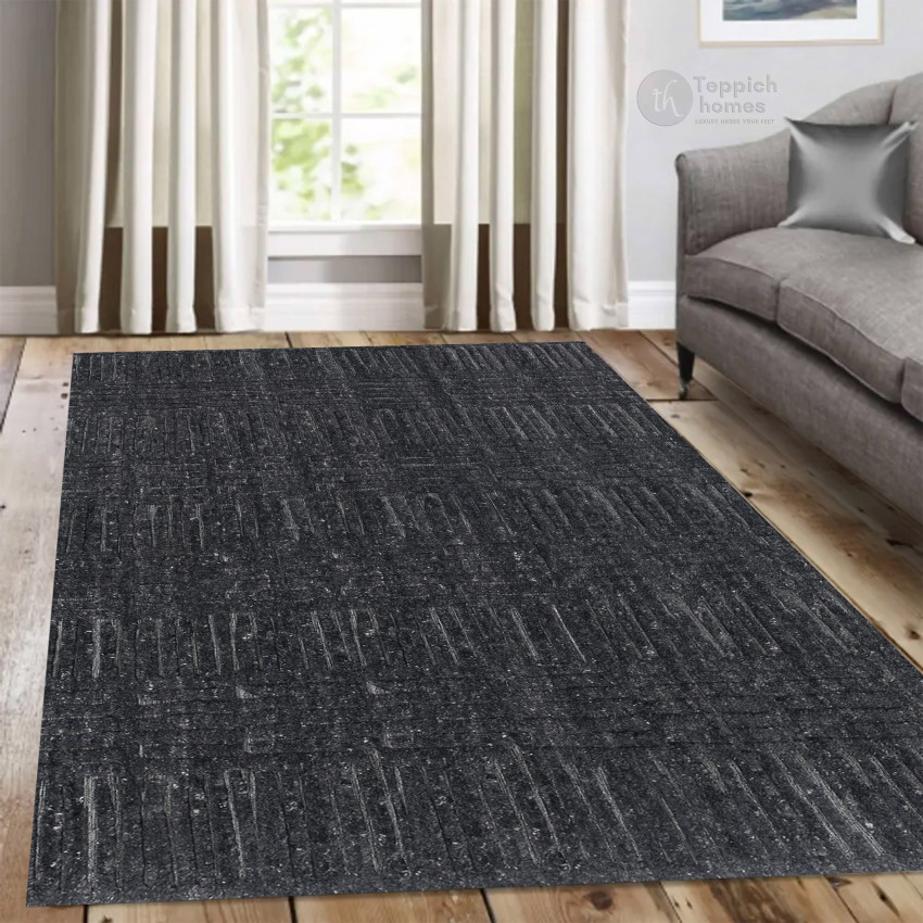 Black Wool Rug