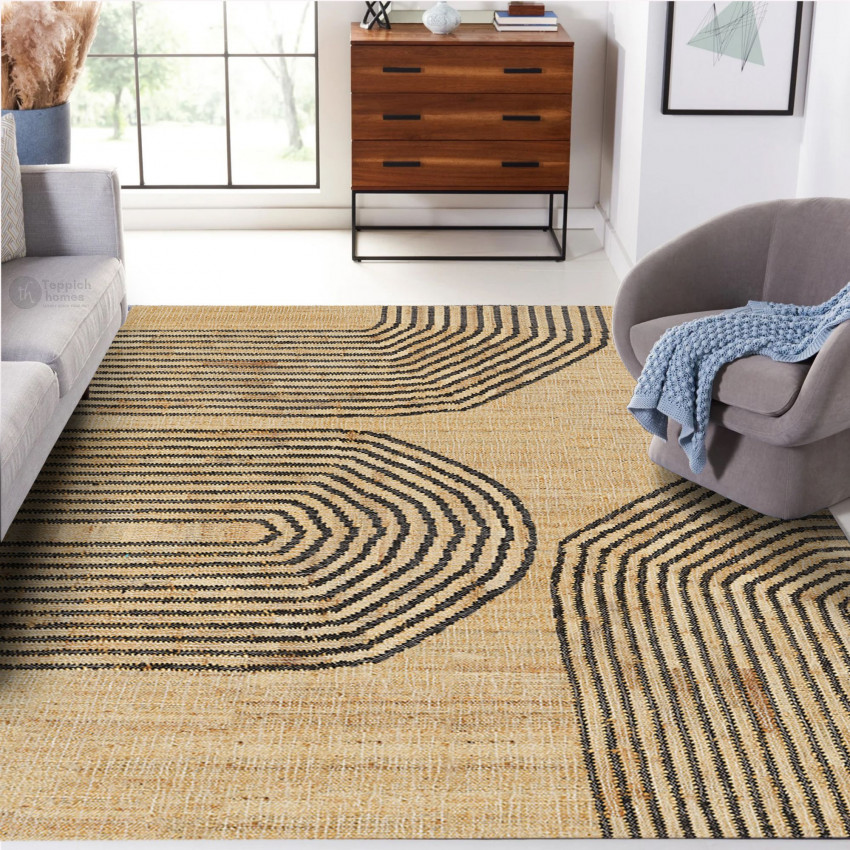 Hand woven rug | 5x7, 6x8, 7x10, 8x11 | Jute area rugs | Mustard color | Flat weave carpet | Bedroom, Living room