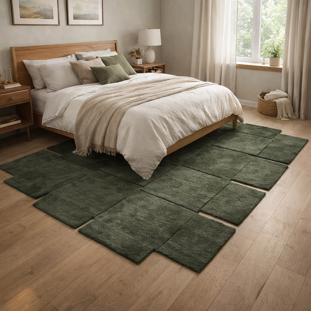 Forest Green Modern Rug