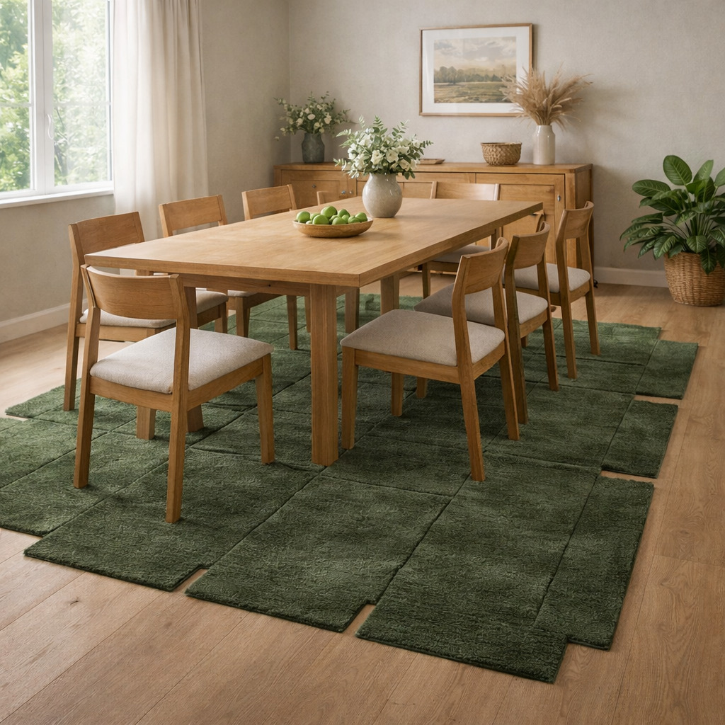 Forest Green Modern Rug