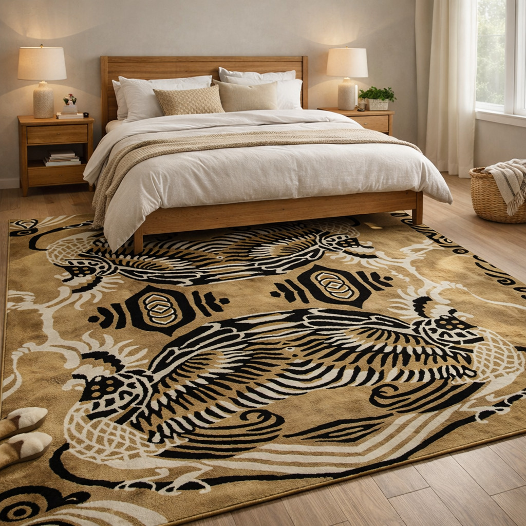 Mythical Beast Beige Area Rug