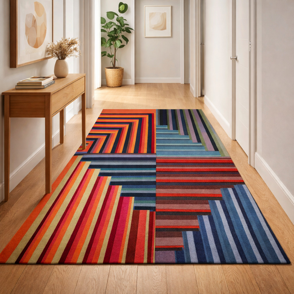 Bold Dark-Toned Striped Rug