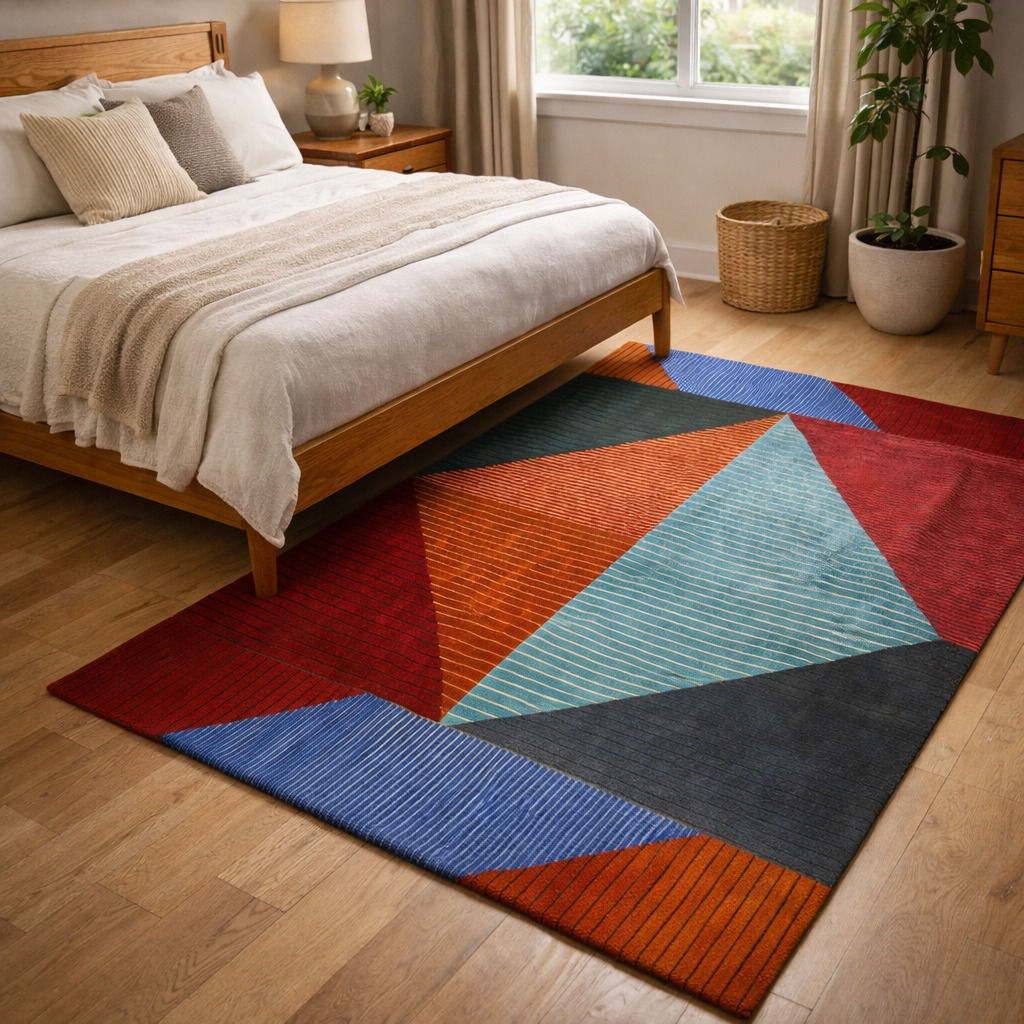 Bold Triangle Pattern Designer Rug